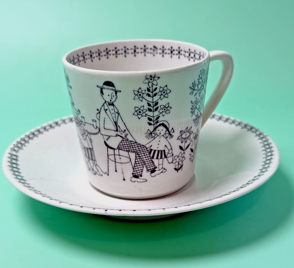Vintage ARABIA Finland EMILIA Cup And Saucer Raija Uosikkinen Tea Coffee Cocoa